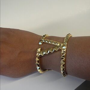 Valentino gold Rock stud Women's cuff Bracelet